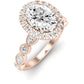 Aubretia Oval Moissanite Bridal Set rosegold