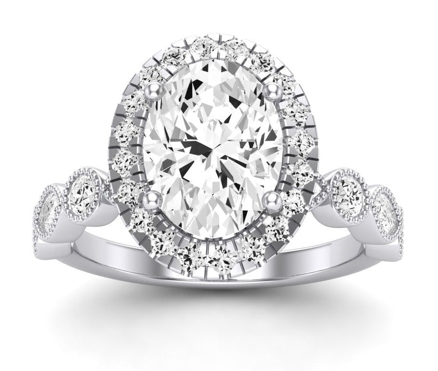 3.00 ct - Aubretia - Oval Moissanite Engagement Ring