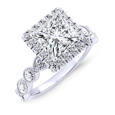 4.00 ct - Aubretia - Princess Lab Diamond Engagement Ring (IGI Certified)