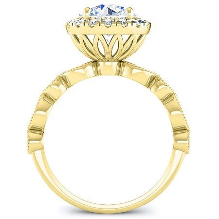 Aubretia Round Diamond Engagement Ring (Lab Grown Igi Cert) yellowgold