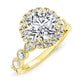 Aubretia Round Moissanite Engagement Ring yellowgold