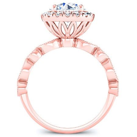 Aubretia Round Moissanite Engagement Ring rosegold