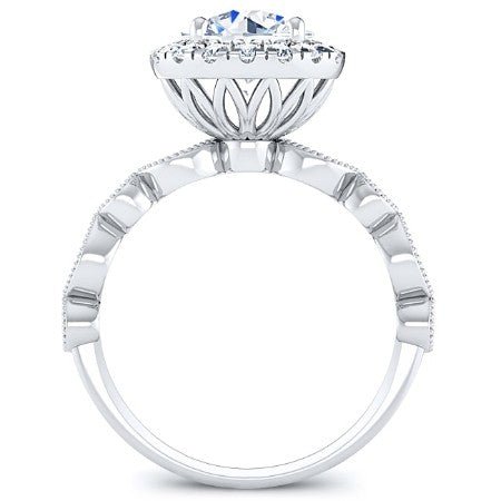 Aubretia Round Moissanite Engagement Ring whitegold