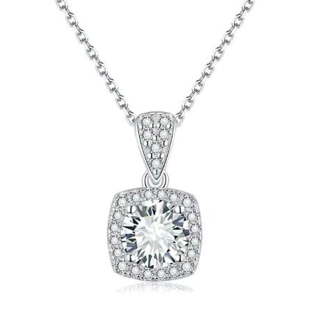 August Moissanite Necklace whitegold