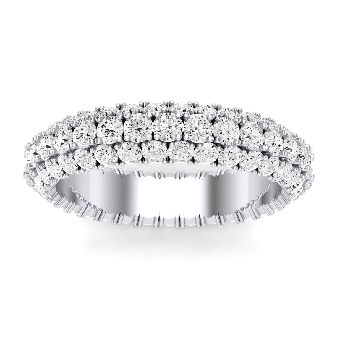 Avens Round Cut Moissanite Eternity Band whitegold