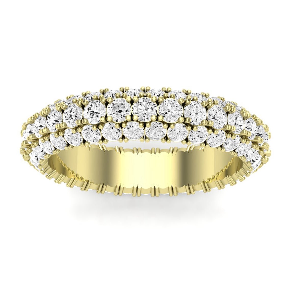 Avens Round Cut Moissanite Eternity Band yellowgold