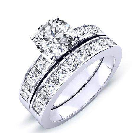 Ayana Round Moissanite Bridal Set whitegold