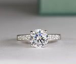Ayana Round Moissanite Engagement Ring whitegold