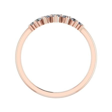 Ayla Curved Trendy Diamond Wedding Ring rosegold