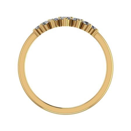 Ayla Curved Trendy Diamond Wedding Ring yellowgold