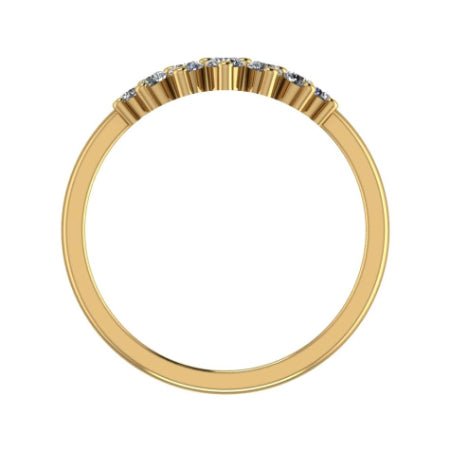 Ayla Curved Trendy Diamond Wedding Ring yellowgold