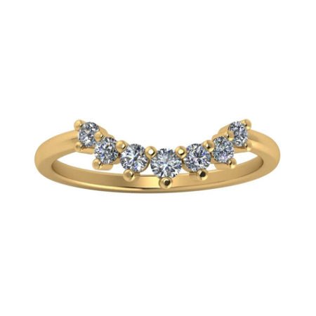 Ayla Curved Trendy Diamond Wedding Ring yellowgold