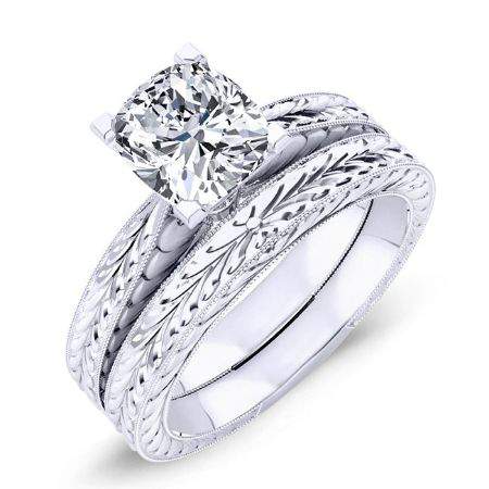 Azalea Cushion Moissanite Bridal Set whitegold