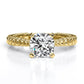 Azalea Cushion Moissanite Engagement Ring  yellowgold