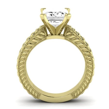 Azalea Emerald Moissanite Bridal Set yellowgold