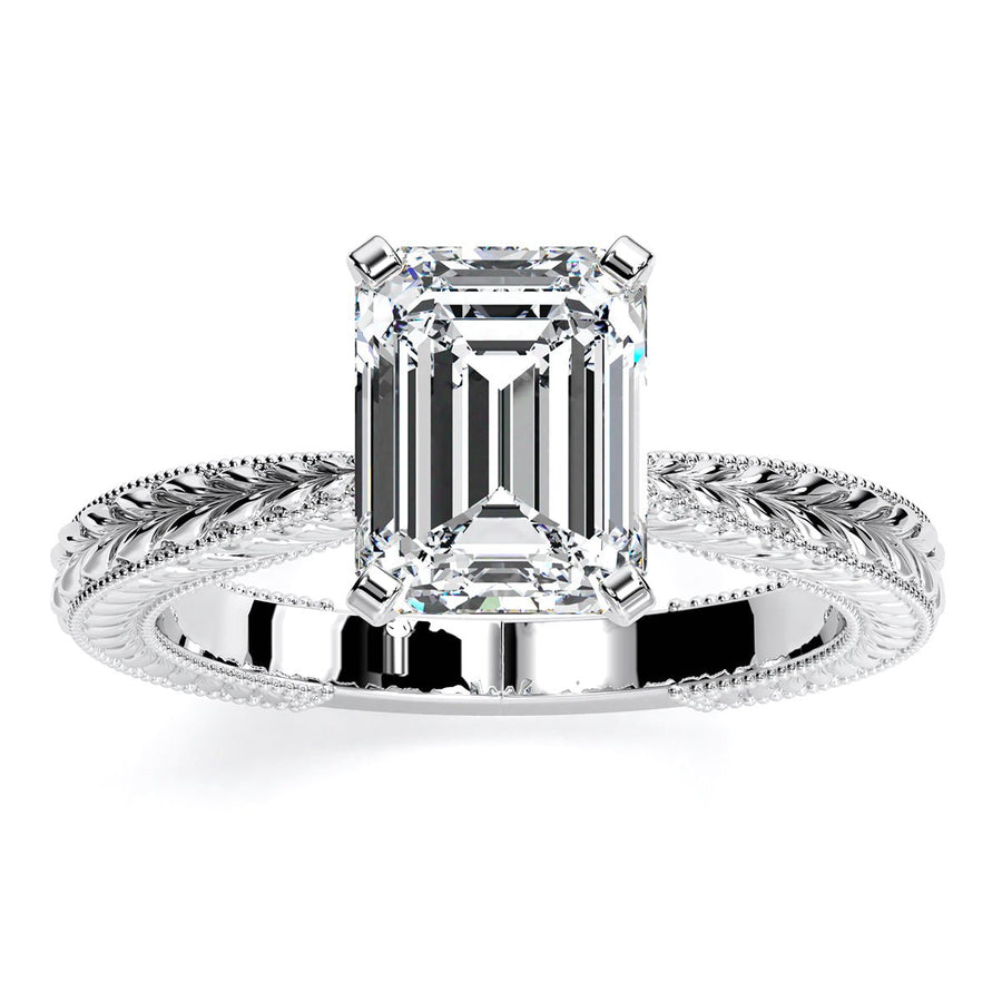 1.00 ct - Azalea - Emerald Moissanite Engagement Ring
