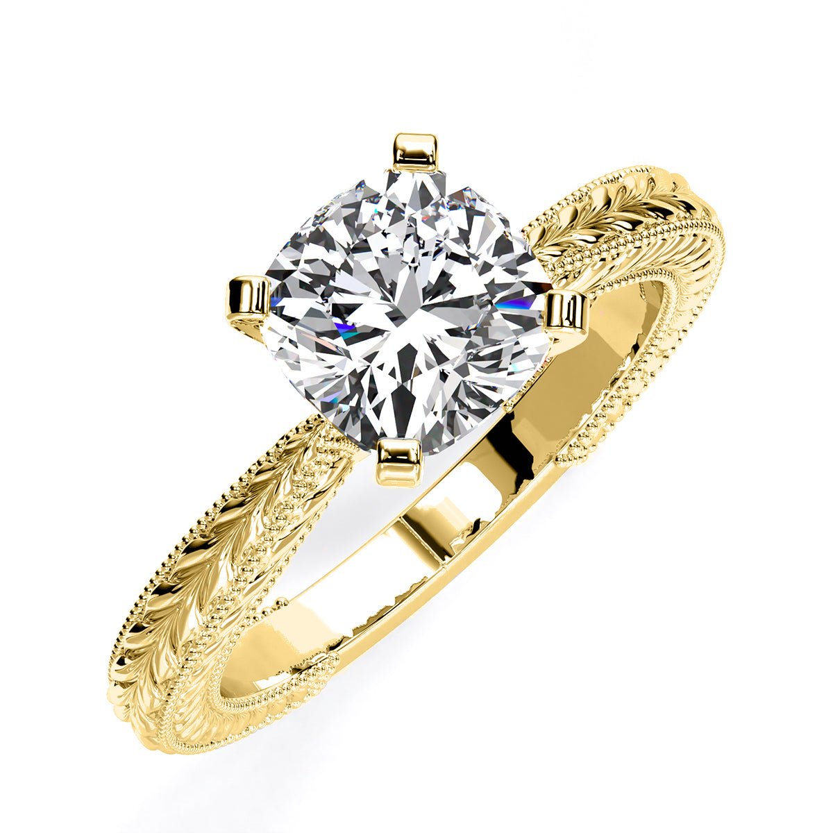 Azalea Cushion Diamond Engagement Ring (Lab Grown Igi Cert) yellowgold