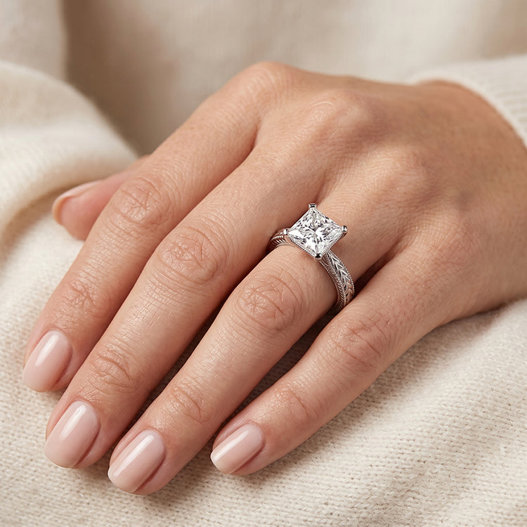 Azalea - GIA Natural Princess Diamond Engagement Ring