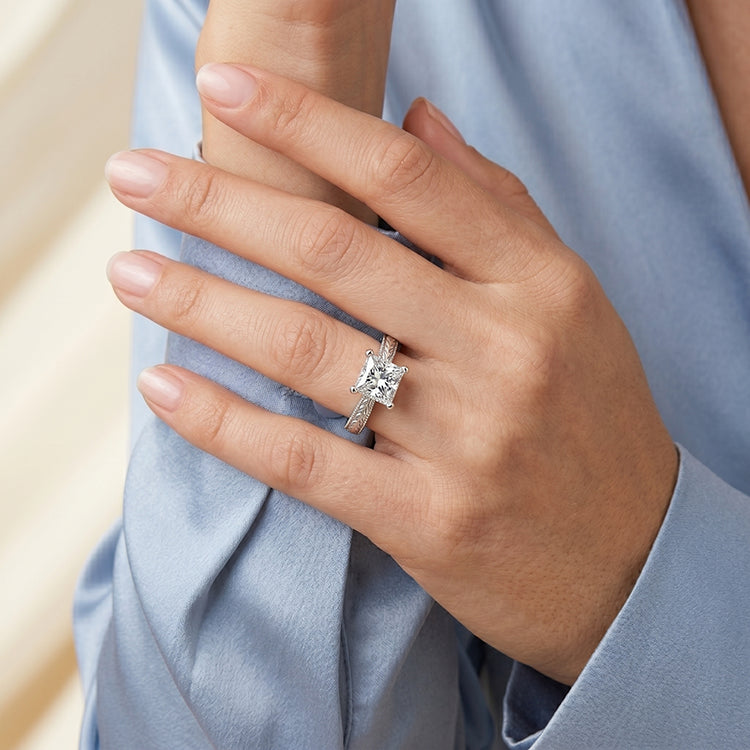 Azalea - GIA Natural Princess Diamond Engagement Ring