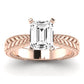 Azalea Diamond Matching Band Only (does Not Include Engagement Ring) For Ring With Emerald Center rosegold