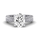 Azalea Diamond Matching Band Only (does Not Include Engagement Ring) For Ring With Oval Center whitegold