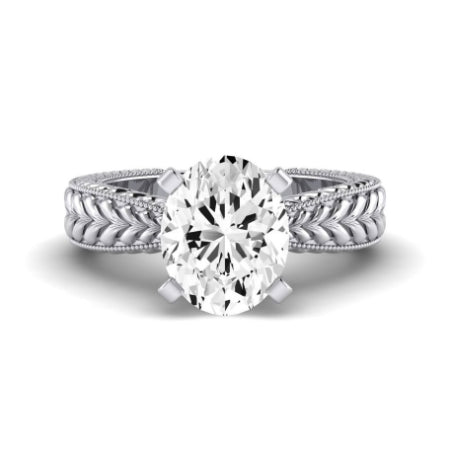 Azalea Diamond Matching Band Only (does Not Include Engagement Ring) For Ring With Oval Center whitegold