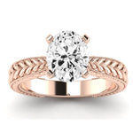 Azalea Diamond Matching Band Only (does Not Include Engagement Ring) For Ring With Oval Center rosegold