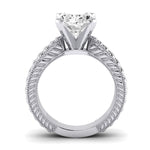 Azalea Diamond Matching Band Only (does Not Include Engagement Ring) For Ring With Oval Center whitegold