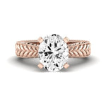 Azalea Diamond Matching Band Only (does Not Include Engagement Ring) For Ring With Oval Center rosegold