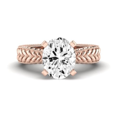 Azalea Diamond Matching Band Only (does Not Include Engagement Ring) For Ring With Oval Center rosegold