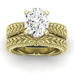 Azalea Diamond Matching Band Only (does Not Include Engagement Ring) For Ring With Oval Center yellowgold
