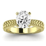 Azalea Diamond Matching Band Only (does Not Include Engagement Ring) For Ring With Oval Center yellowgold