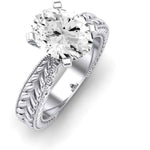 Azalea Diamond Matching Band Only (does Not Include Engagement Ring) For Ring With Oval Center whitegold