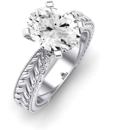 Azalea Diamond Matching Band Only (does Not Include Engagement Ring) For Ring With Oval Center whitegold