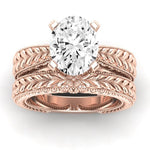 Azalea Diamond Matching Band Only (does Not Include Engagement Ring) For Ring With Oval Center rosegold