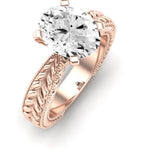 Azalea Diamond Matching Band Only (does Not Include Engagement Ring) For Ring With Oval Center rosegold