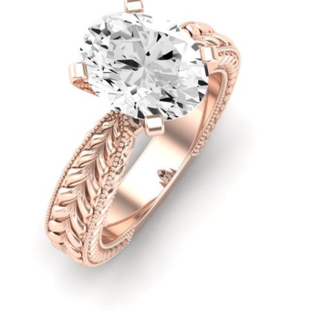 Azalea Diamond Matching Band Only (does Not Include Engagement Ring) For Ring With Oval Center rosegold
