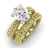 Azalea Diamond Matching Band Only (does Not Include Engagement Ring) For Ring With Oval Center yellowgold