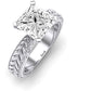 Azalea Diamond Matching Band Only (does Not Include Engagement Ring) For Ring With Princess Center whitegold