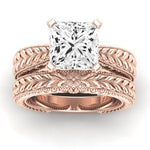 Azalea Diamond Matching Band Only (does Not Include Engagement Ring) For Ring With Princess Center rosegold