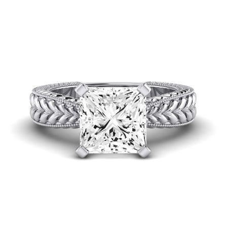 Azalea Diamond Matching Band Only (does Not Include Engagement Ring) For Ring With Princess Center whitegold