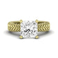 Azalea Diamond Matching Band Only (does Not Include Engagement Ring) For Ring With Princess Center yellowgold