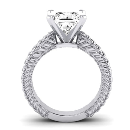 Azalea Diamond Matching Band Only (does Not Include Engagement Ring) For Ring With Princess Center whitegold