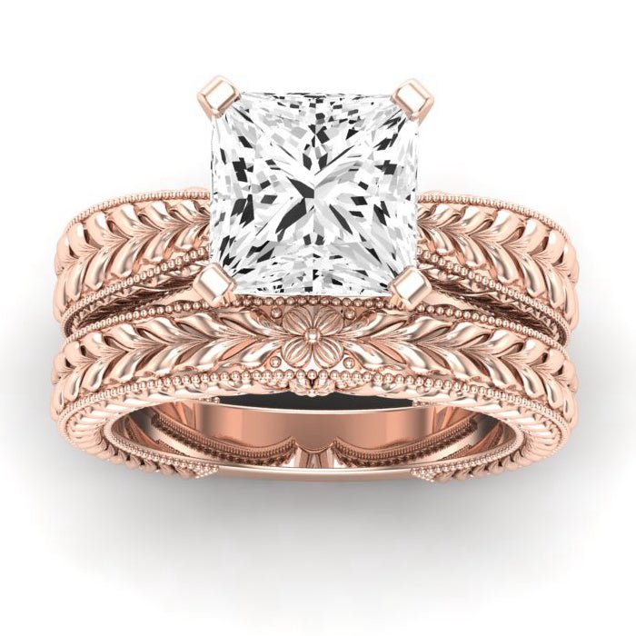Azalea Diamond Matching Band Only (does Not Include Engagement Ring) For Ring With Princess Center rosegold