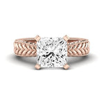 Azalea Diamond Matching Band Only (does Not Include Engagement Ring) For Ring With Princess Center rosegold