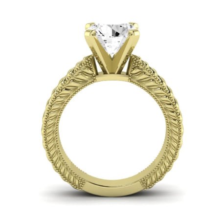 Azalea Diamond Matching Band Only (does Not Include Engagement Ring) For Ring With Round Center yellowgold