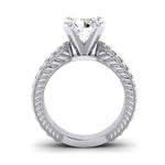 Azalea Diamond Matching Band Only (does Not Include Engagement Ring) For Ring With Round Center whitegold