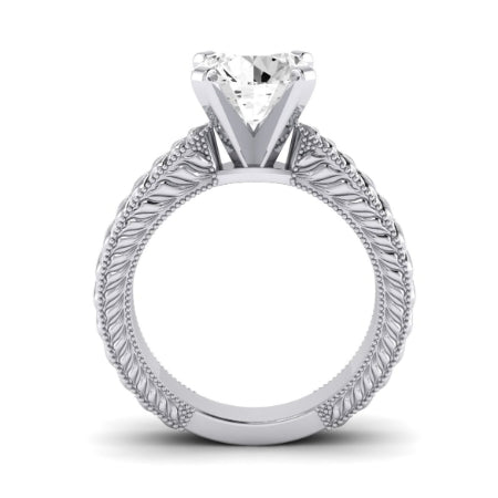 Azalea Diamond Matching Band Only (does Not Include Engagement Ring) For Ring With Round Center whitegold