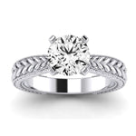 Azalea Diamond Matching Band Only (does Not Include Engagement Ring) For Ring With Round Center whitegold
