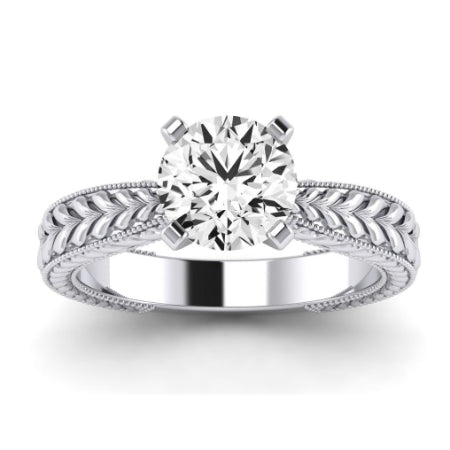 Azalea Diamond Matching Band Only (does Not Include Engagement Ring) For Ring With Round Center whitegold